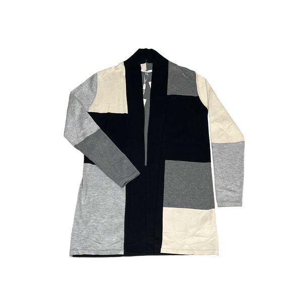 Vila Milano, Gray, Black, Long Line Cardigan Size XS, KB106 - Picture 1 of 4